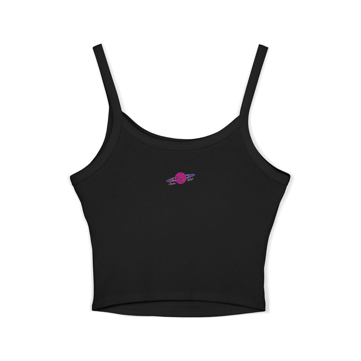 Trendy Women's Spaghetti Strap Tank Top - 'Earth is Flat' Graphic Design