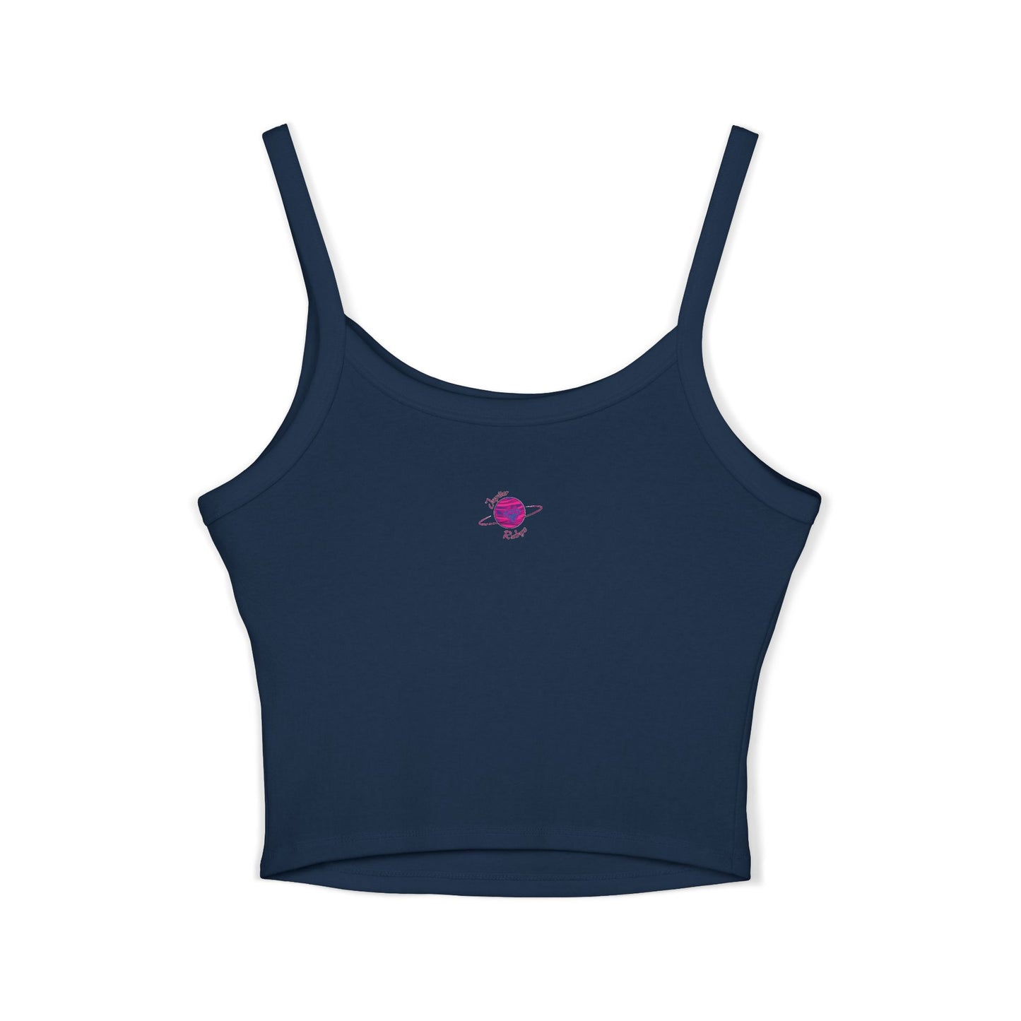 Trendy Women's Spaghetti Strap Tank Top - 'Earth is Flat' Graphic Design