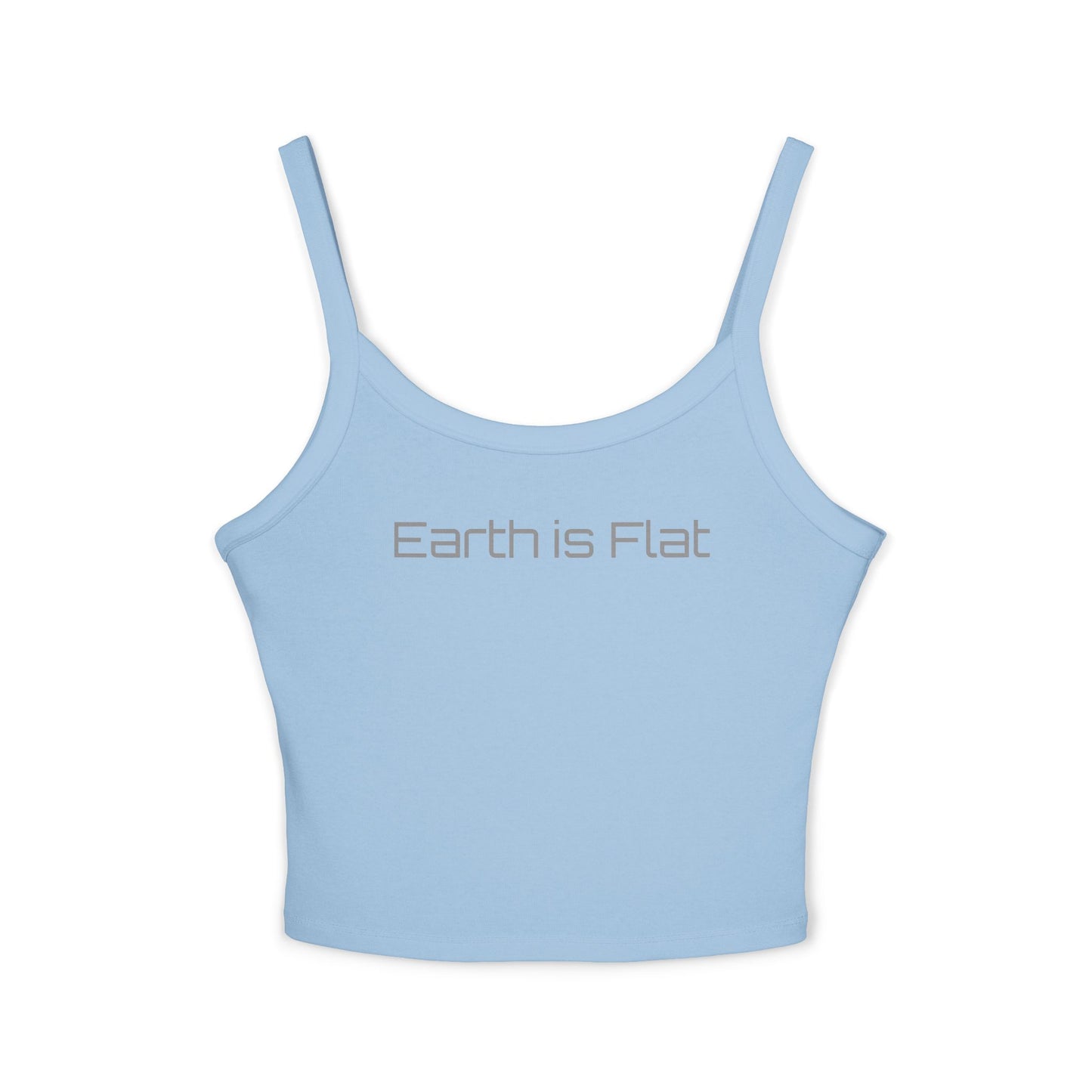 Trendy Women's Spaghetti Strap Tank Top - 'Earth is Flat' Graphic Design