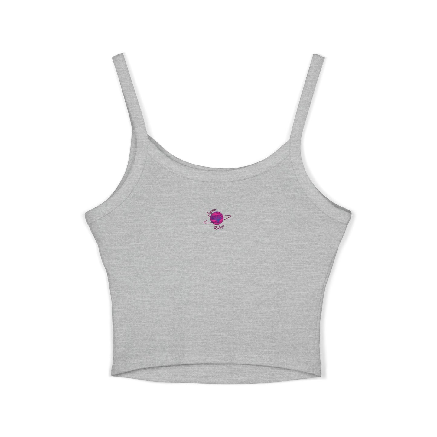 Trendy Women's Spaghetti Strap Tank Top - 'Earth is Flat' Graphic Design