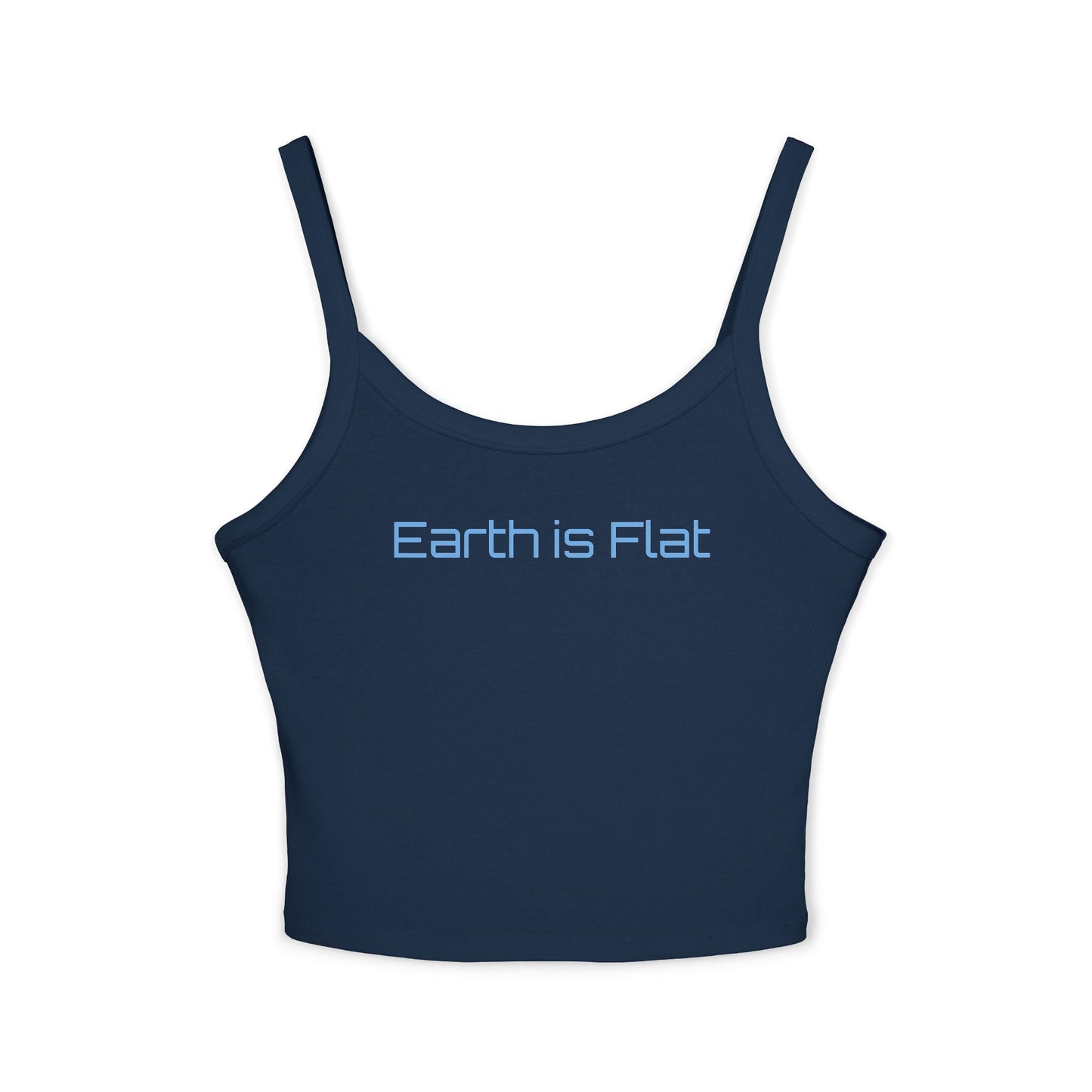 Trendy Women's Spaghetti Strap Tank Top - 'Earth is Flat' Graphic Design